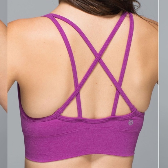 lululemon athletica Other - lululemon athletica Seamless Plunge Bra Heathered Ultra Violet Sz 8